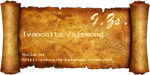 Ivancsits Zsigmond névjegykártya