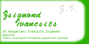 zsigmond ivancsits business card
